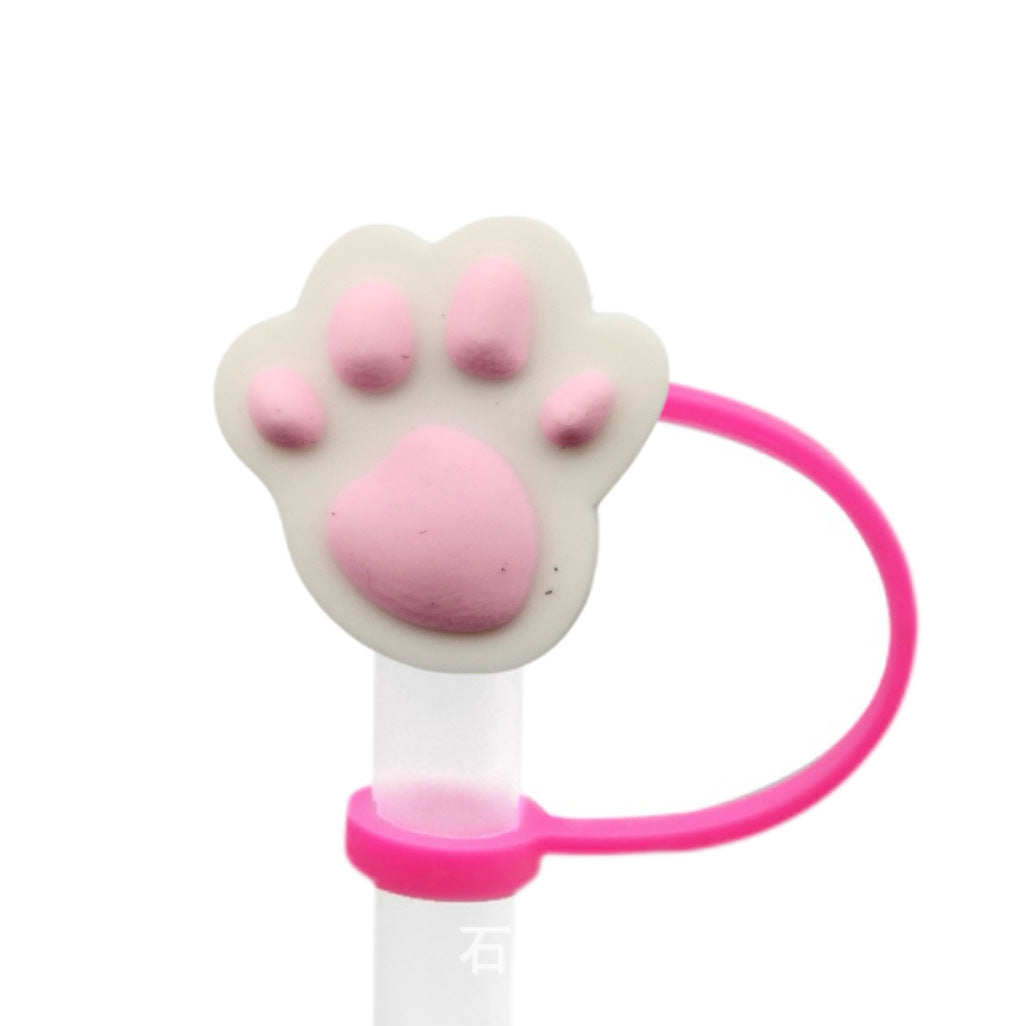 Wholesale 10pcs Paw print straw cover straw cap